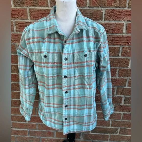 Cotopaxi Mero Bluegrass Plaid Flannel Button Down Shirt 100% organic Cotton Sz L - Picture 3 of 8